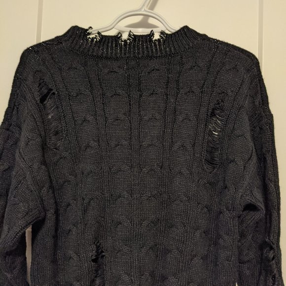 Distressed black sweatshirt - Picture 1 of 6
